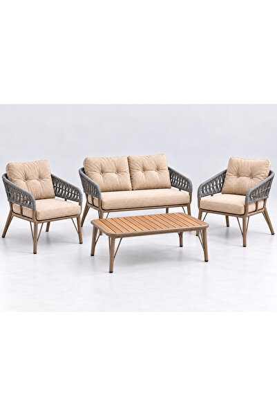 Tu Tienda SAFRANBOLU GALVANİZ 2+1+1+SEHPA BAHÇE BALKON TAKIMI