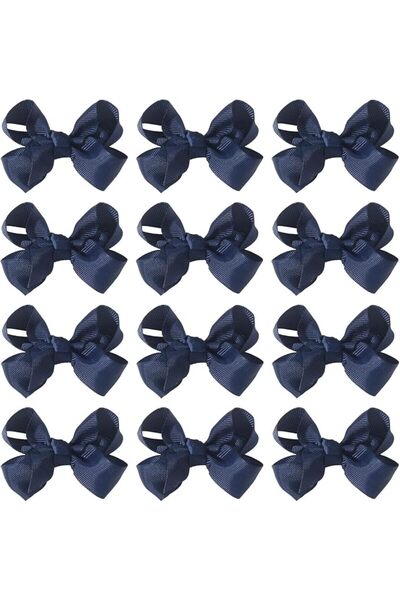 Jeffan 12 PCS Ribbon Hair Bows 3 Inch Cheerleading Bows Alligator Clips Hair ...
