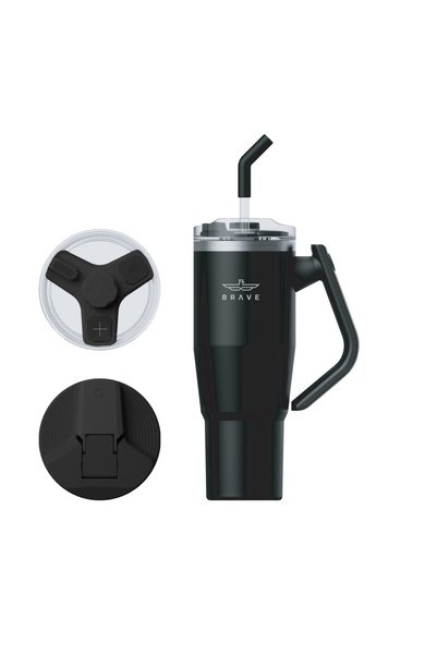 Brave Temp Guard Vacuum Insulated Travel Mug – 180° Rotating Handle Tumbler, ...