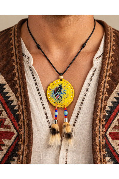 HER ŞEY NOTA www.herseynota.com Ethnic Figure Men's Necklace – 12 cm Long Des...