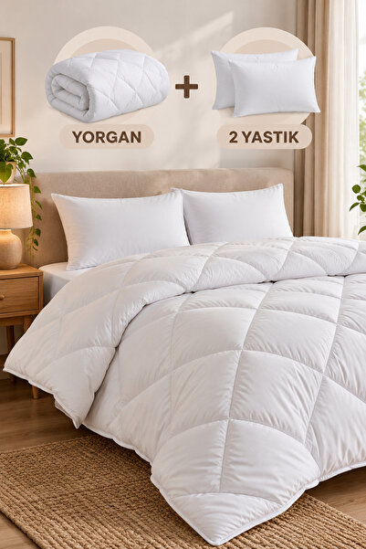 conzaliza Çift Kişilik Yorgan ve 2 Adet Mikrofiber Yastık Seti