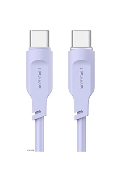 Usams Καλώδιο USB 2.0 USB-C αρσενικό - USB-C 100W PD Μωβ 1.2μ SJ567USB03