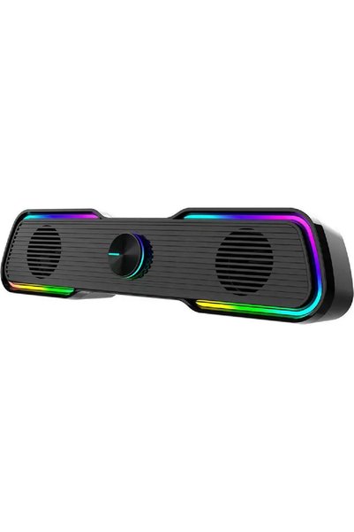 Aula AUL-N-169B Ηχεία Υπολογιστή 2.0 με Φωτισμό RGB και Ισχύ 3W Μαύρα
