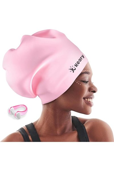 Keary Extra Large Swim Cap for Braids and Dreadlocks Extensions Weaves Long H...