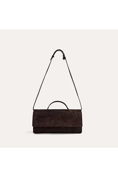 Mudo Women's Brown Suede Leather Shoulder Bag