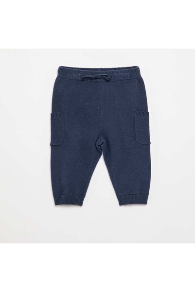 KIABI Solid Knit Pants Navy