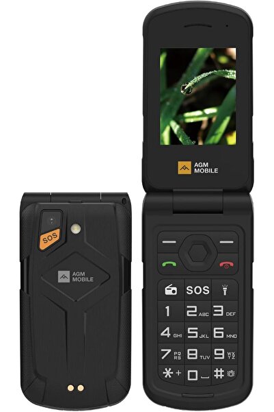 agm هاتف M10 القوي القابل للطي معتمد وفقًا لمعيار MIL-STD-810H، مزود بزر SOS