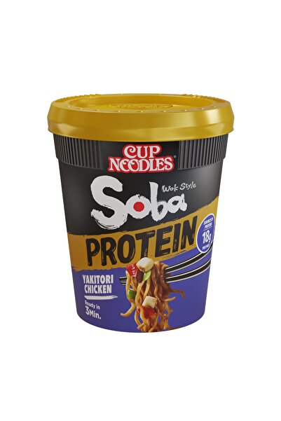 Nissin Taitei Soba Protein cu sos yakitori pui pahar, 92g