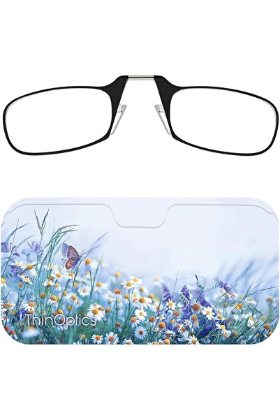 GENERAL ThinOptics Universal Pod Rectangular Reading Glasses, Blue Frames/Bla...