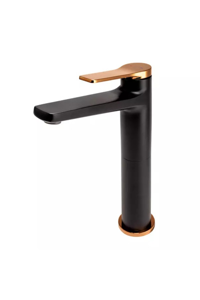 Vivis Baterie înaltă de baie SEPPIA cu sistem click-clack, negru-auriu roz