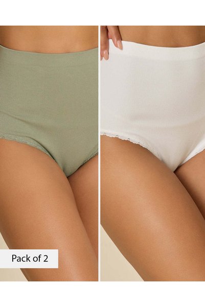 REDTAG Women Assorted Seamless Full Briefs 2 Piece Set