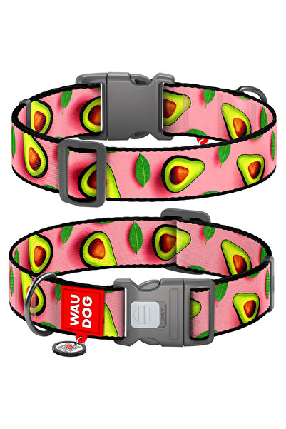 WAUDOG Zgardă de câine din nailon QR, "Pink Avocado", XXL, 46-70 cm, 35 mm