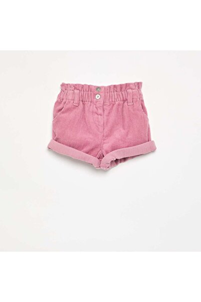 KIABI Paperbag Corduroy Shorts Pink