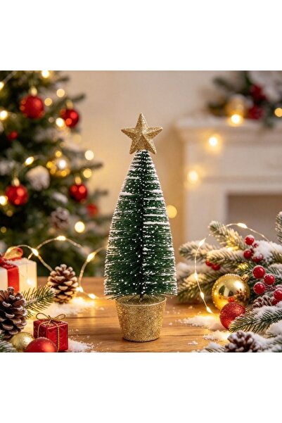 Kmt Style Festive decoration small Christmas tree 20cm with snow effect and s...