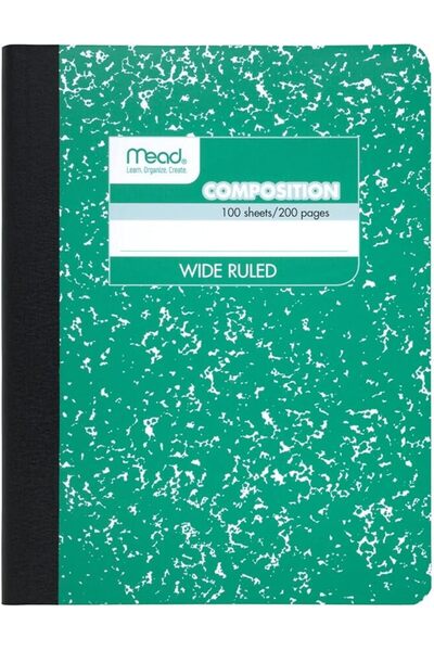 Mead Composition Notebook, 12 Pack, Wide Ruled Paper, 24.8 cm x 19 cm, 100 Sh...