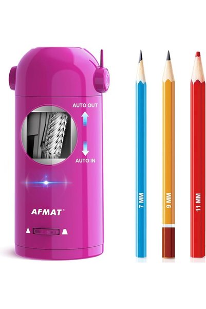 AFMAT مبراة أقلام كهربائية PSX5 للأقلام الملونة 7-11.5 مم، مبراة أقلام روبوتي...