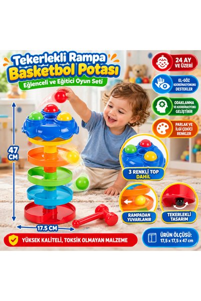 POPÜLER SEPET 03 652-1020365201001 ÇINGIRAKLI DÖNERLİ TOP OYUNU