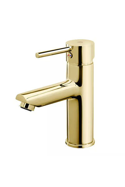 Vivis Baterie lavoar Flusso cu ventil click-clack, auriu lucios