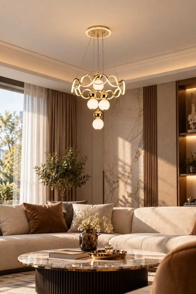 best power Ultraqee Led 3 Lights Gold 9721 |   For Dining Rooms and Dining Ta...
