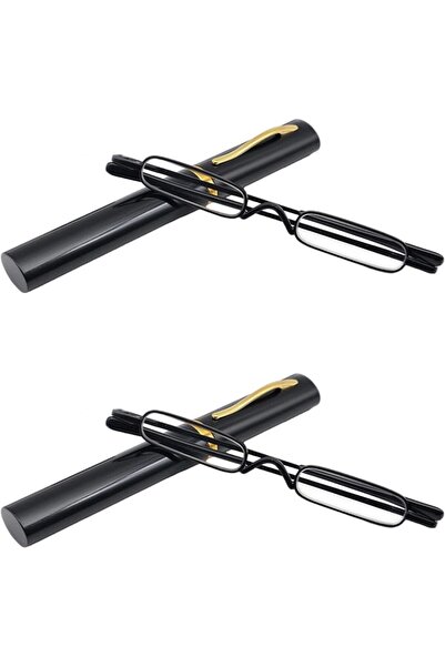 GENERAL Mini Slim Pen Reading Glasses with Portable Clip Case Small Pocket Re...