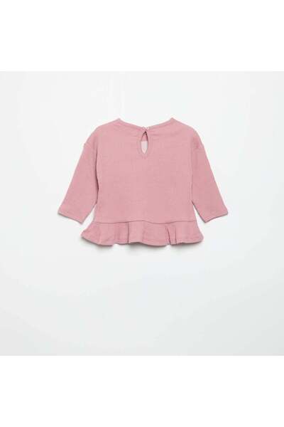 KIABI Ribbed Long-Sleeved T-Shirt Pink