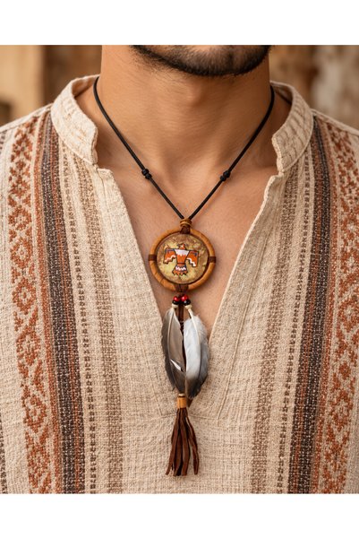 HER ŞEY NOTA www.herseynota.com Ethnic Eagle Figured Men's Necklace – Long De...