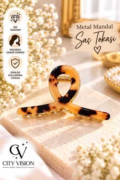 cityvision Gradient Brown Color Acetate Coated Metal Hair Clip 6 cm - Stylish...