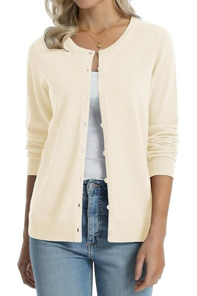 GENERAL QUALFORT Women's 100% Cotton Lightweight Cardigans Long Sleeve Knitte...
