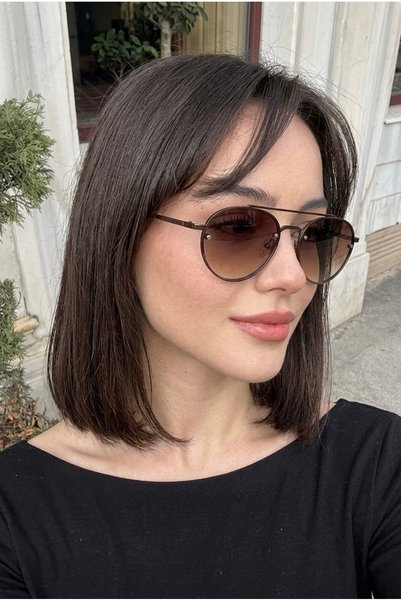 Eyesofia Suveybe Unisex Damla Ultra Light Brown Sunglasses with Uv400 Filter