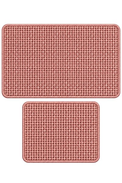 Paspas Galerisi Digital Printed Water Absorbent Linen-Look Double Bath Mat (4...
