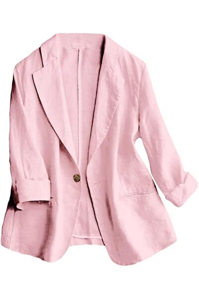 GENERAL IDEALSANXUN Linen Blazer Women 3/4 Sleeve Lightweight Spring Summer B...