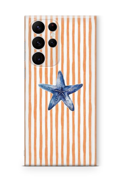 FLAMENKO Samsung Galaxy S23 Ultra Compatible Starfish Patterned Transparent P...