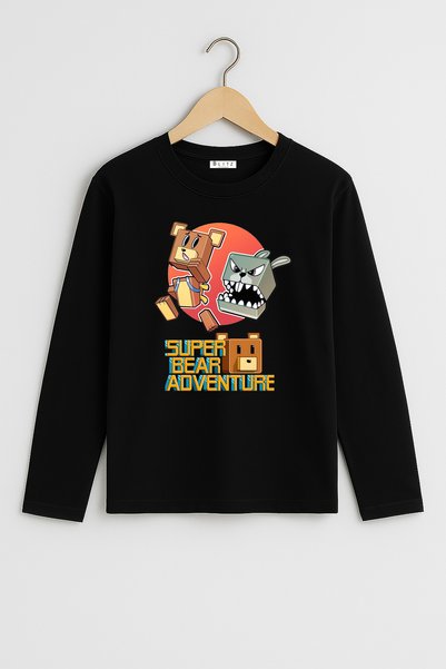 BLITZIST Super Bear Adventure Printed Oversize Long Sleeve Unisex Kids T-Shir...
