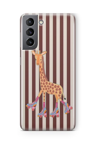 FLAMENKO Cute Giraffe Pattern Transparent Phone Case Compatible with Samsung ...