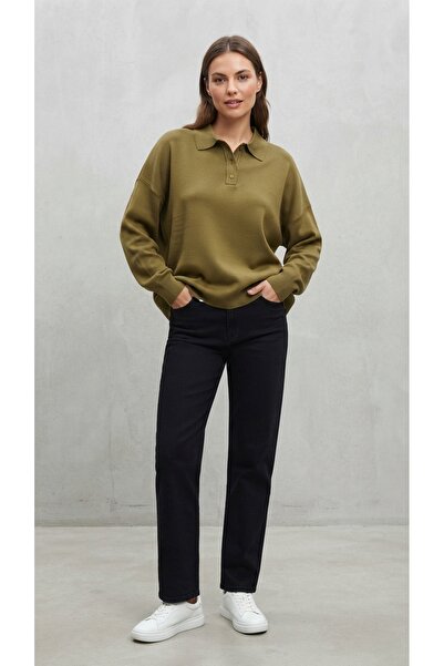 youknitwear you Pulover Aura cu guler polo pentru femei