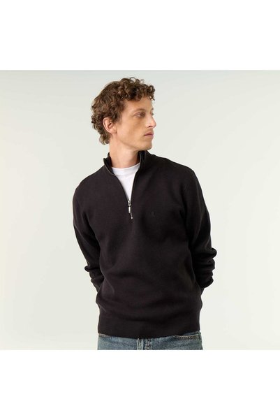 KIABI Zipped High-Neck Sweater Black