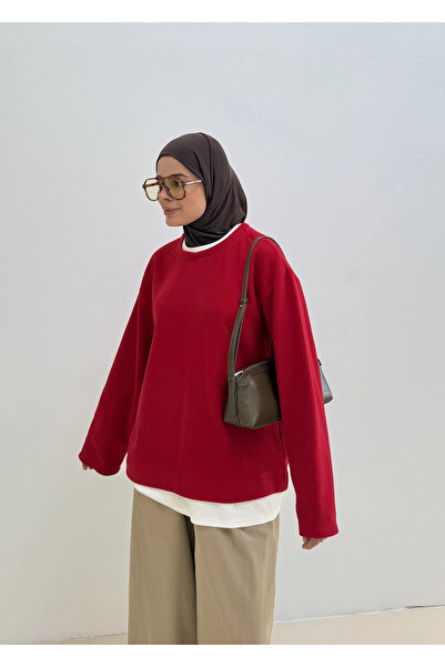 MODA AKSA 109356 KADİFE SWEAT KIRMIZI