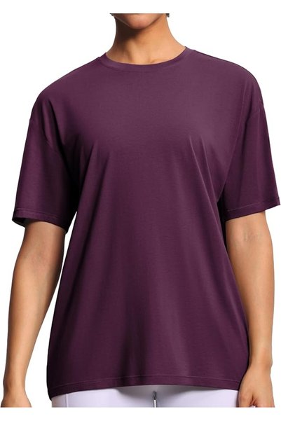 THE GYM PEOPLE Women's Workout Tops Oversized T-Shirts Crewneck Basic Tee