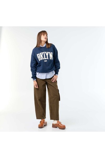 KIABI Printed Long-Sleeved Sweatshirt Blue