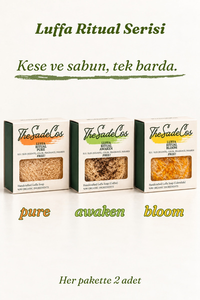 Luffa Ritual Keşif Seti 3 Kutu 6 Adet Kabak Lifli Doğal Sabun (Pure, Awaken, Bloom)