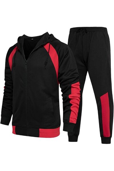 GENERAL DUOFIER Men’s Tracksuit Jogging Sweat Suits 2 Piece Casual Outfit Ath...