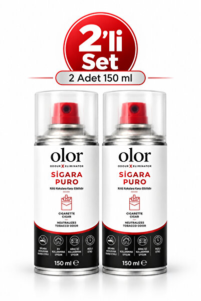 Olor Koku Sigara Puro Kötü Koku Giderici Sprey 2'li 150 ml | Oda, Araç ve Ort...
