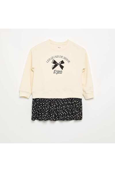 KIABI 2-In-1 Dress With Sweatshirt Top White