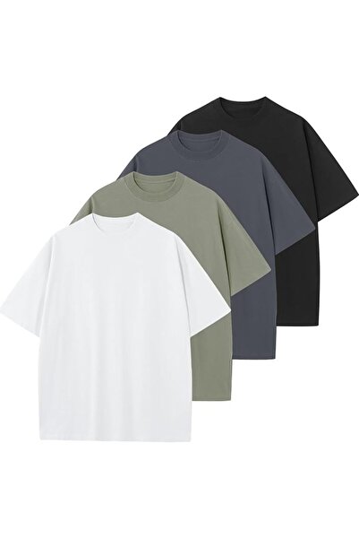 GENERAL KEEPSHOWING Men's Cotton T-Shirts Oversized Unisex Short Sleeve Crew ...