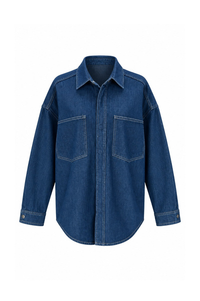 Özge Özgenç Contrast Stitched Double Pocket Shirt Jacket