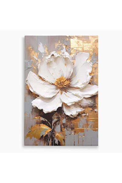 Luxcanva Tablou Canvas Floare Aurie in Lumina 80x120 cm pe Sasiu Lemn Petale ...