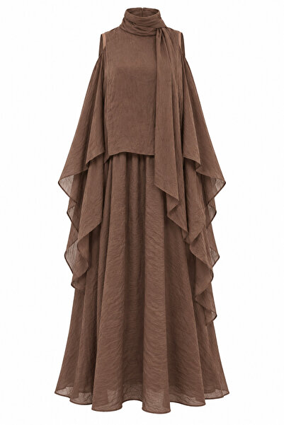 My Blog Brown Collar Tie Detail Skirt Suit - 2Y51393