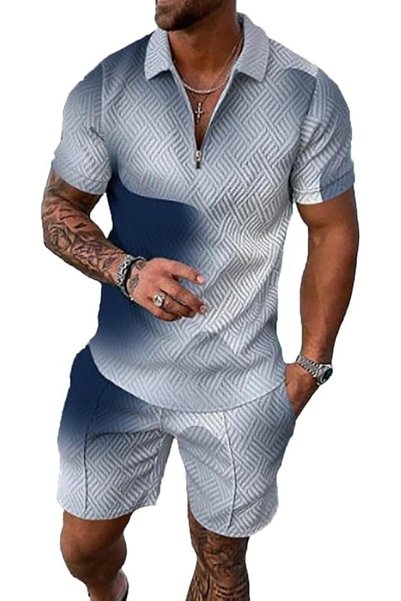 GENERAL BIRW Men‘s Track Suits 2 Piece Summer Short Sets Outfits Fashion Polo...
