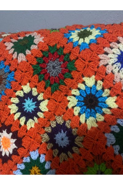 Generic Brand Knitted Baby Blanket, Orange Knitted Blanket