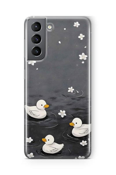 FLAMENKO Samsung Galaxy S22 Compatible Transparent Phone Case with Ducklings ...